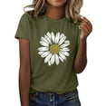 thumbnail image 1 of Women's T Shirts Short Sleeve Sunflower Plus Size Loose Blouse Girl Graphic Tees Summer Casual T-shirt Tops, 1 of 5