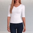 thumbnail image 1 of Women's T Shirts Short Sleeves V Neck Basic Tees Summer Shirts Travel Clothes Women, 1 of 4