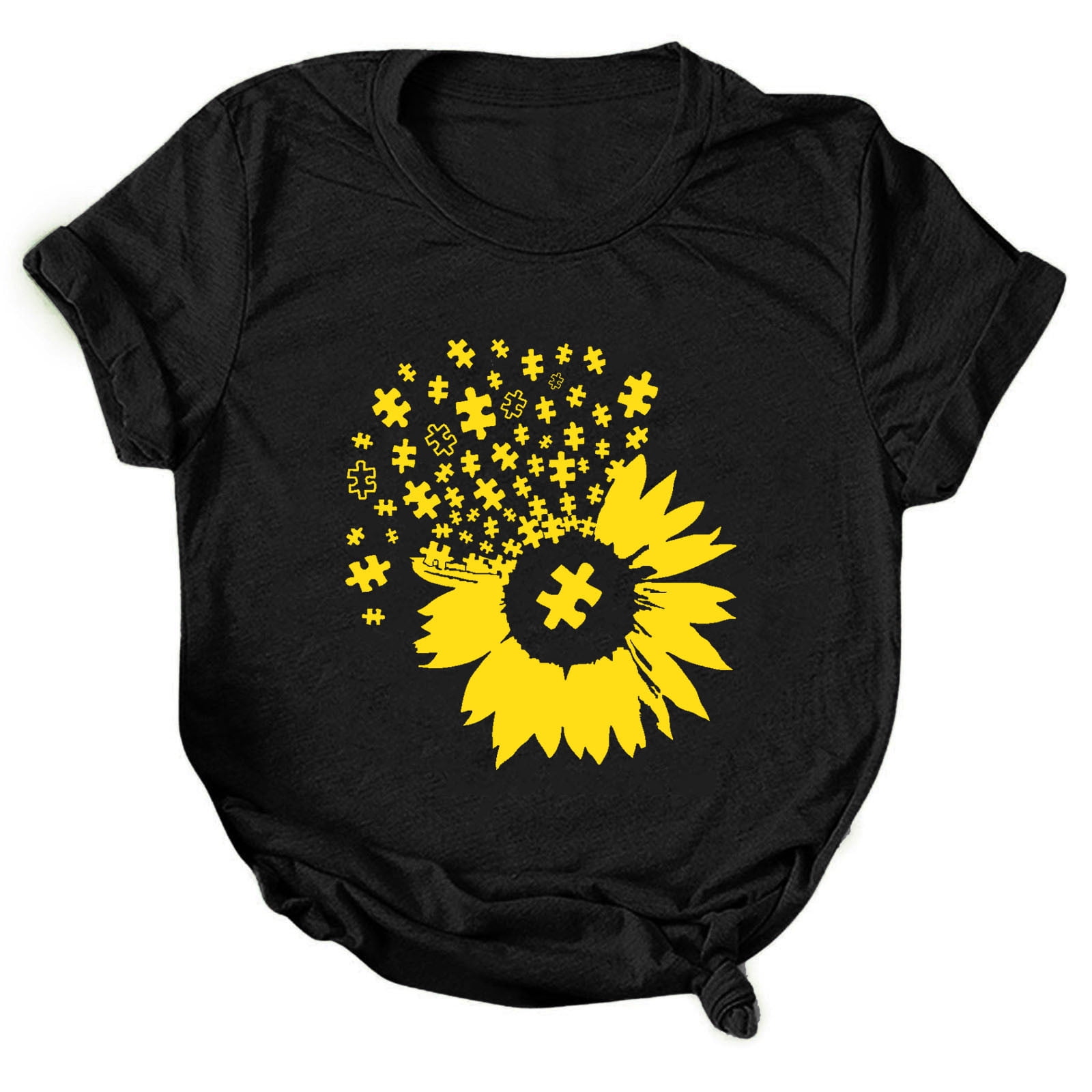 T-shirt Femme Débardeur Imprimé Lettrage - Manches Courtes, Style Décontracté Vintage, Neuf Avec étiquettes