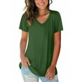 thumbnail image 1 of Women's T Shirts V Neck Casual Short Sleeve Summer Basic Tops Tees, 1 of 4
