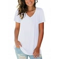thumbnail image 1 of Women's T Shirts V Neck Casual Short Sleeve Summer Basic Tops Tees, 1 of 4