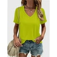 thumbnail image 1 of Women's T Shirts V Neck Casual Short Sleeve Summer Basic Tops Tees, 1 of 4