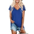 thumbnail image 1 of Women's T Shirts V-Neck Short Sleeve Athletic Shirts Tee Tops, 1 of 4