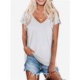 thumbnail image 1 of Women's T Shirts V-Neck Short Sleeve Athletic Shirts Tee Tops, 1 of 4