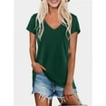 thumbnail image 1 of Women's T Shirts V-Neck Short Sleeve Athletic Shirts Tee Tops, 1 of 4