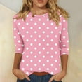 thumbnail image 1 of Women's T Shirts Women Blouse Casual Summer Tee Shirts for Women Shirts for Women Trendy Tees Womens Tshirt Womens New Ladies Elegant 3/4 Sleeved Painted Blouse Top, 1 of 5