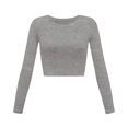 thumbnail image 1 of Women's T-Shirts Women's Fashion Slim Long Sleeve Round Neck Top for Autumn/Winter Casual Sportswear Gray L, 1 of 5
