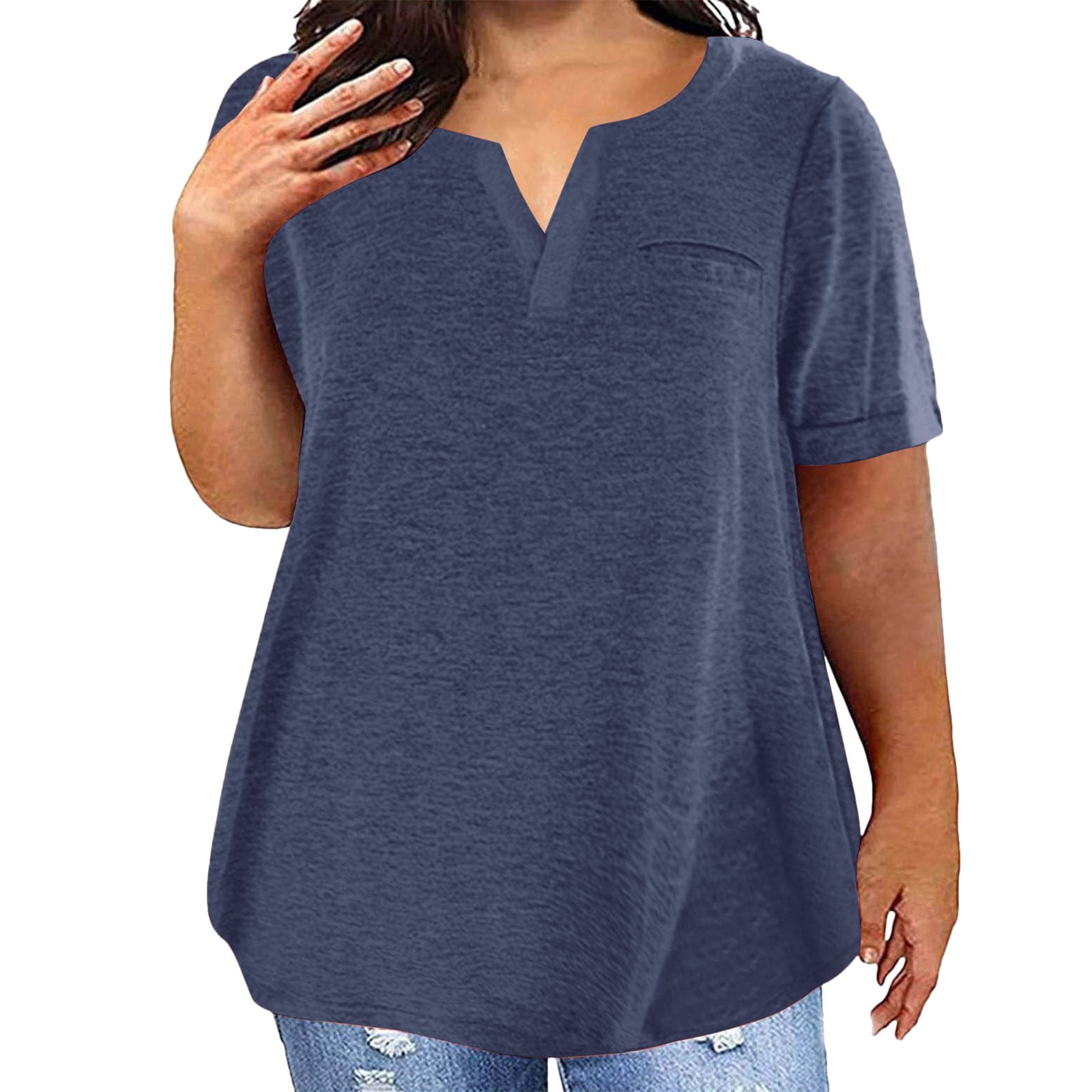Women's T-Shirts - Women's Fashion Top with Color Block Gradient Print ...