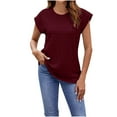 Women's TShirts Women's Short Sleeve Dressy Tops Crewneck Textured