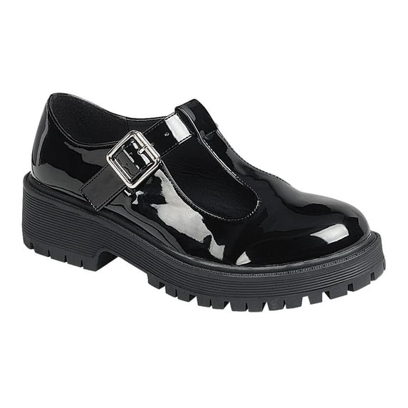 Women’s T-Strap Lug Sole Mary Jane Flats
