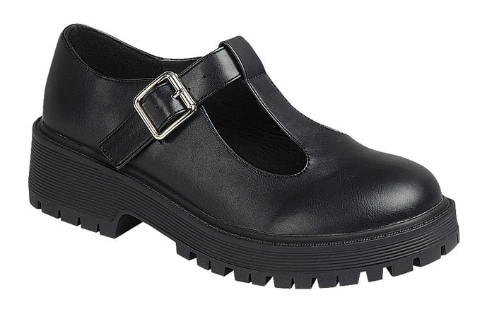 Women’s T-Strap Lug Sole Mary Jane Flats
