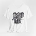 thumbnail image 1 of Women's T-shirt ,Cartoon Elephant Graphic Tee,Fun Animal Print Top, Colorful Design,Crew neck ,Causal ,cotton，white，S-5XL, 1 of 4