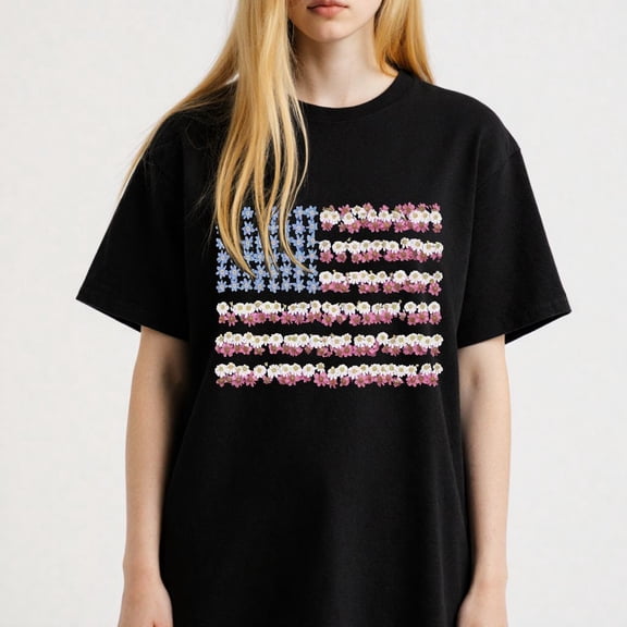 Women's T-shirt Floral Print S4-XL Short Sleeve Graphic Tee