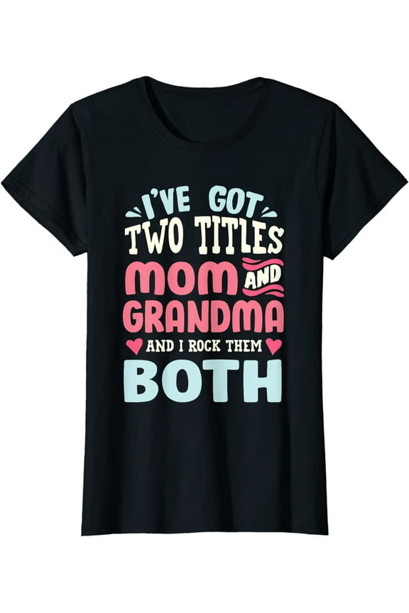 Women's T-shirt Funny Mothers Day Shirt Grandma Mom Casual Short Sleeve Tops Black 2X-Large