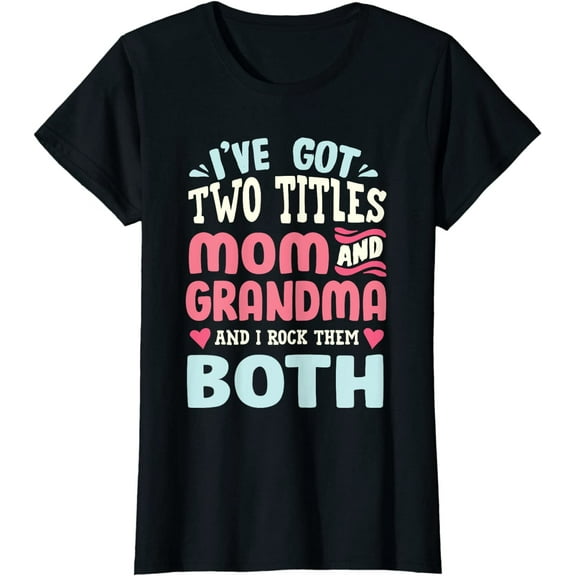 Women's T-shirt Funny Mothers Day Shirt Grandma Mom Casual Short Sleeve Tops Black 4X-Large