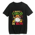 thumbnail image 1 of Women's T-shirt Happy Cinco De Mayo Mexican Gnome Cinco De Mayo Casual Summer Short Sleeve Top Black Large, 1 of 4