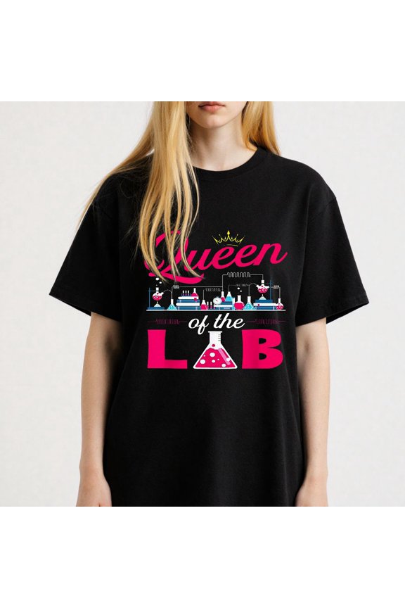Women's T-shirt Lab Themed Graphic S4-XL Short Sleeve Graphic Tee