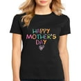 thumbnail image 1 of Women's T-shirt Mother's Day Gift Colorful Letters Happy Mother's Day Casual Short Sleeve Tops Black X-Large, 1 of 4