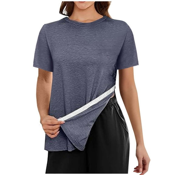 Women's T-shirts Post Shoulder Shirts For Women Tear 3/4 Tops After Cuff Shirts Chemo Port Clothing T-shirts