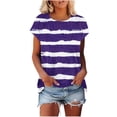 thumbnail image 1 of Women's T-shirts Short Sleeve Tunic Tops Women Summer Casual Tie-dye Tees Loose Crew Neck Raglan Tshirts (XL, Purple 01), 1 of 6