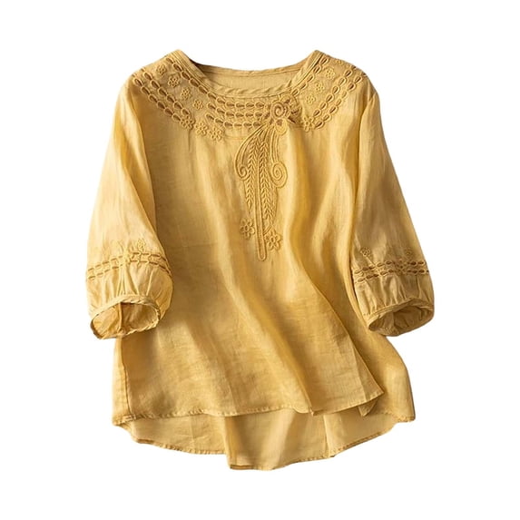 Women's T-shirts Women's Fashionable Casual Solid Color Cotton And Linen Top Shirt T Shirt T-shirts