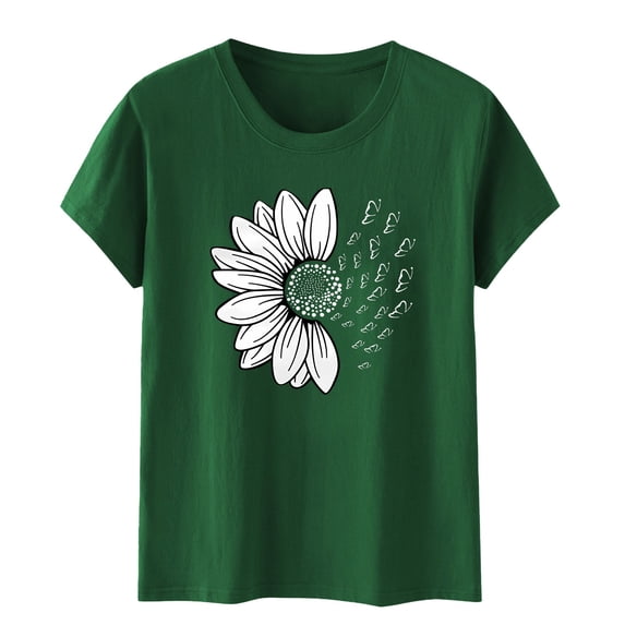 Women's T-shirts Women's I Simple Printing Europe And The United States Men And Women Round Neck T Shirt T-shirts