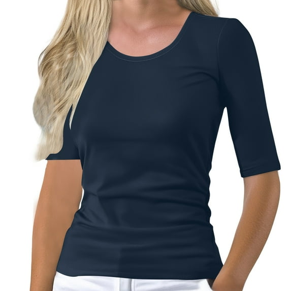 Women's T-shirts Women's Short Sleeve Boat Neck Shirts Ruched Side Slim Fit Basic Casual T Shirts Summer Casual Tee Tops T-shirts