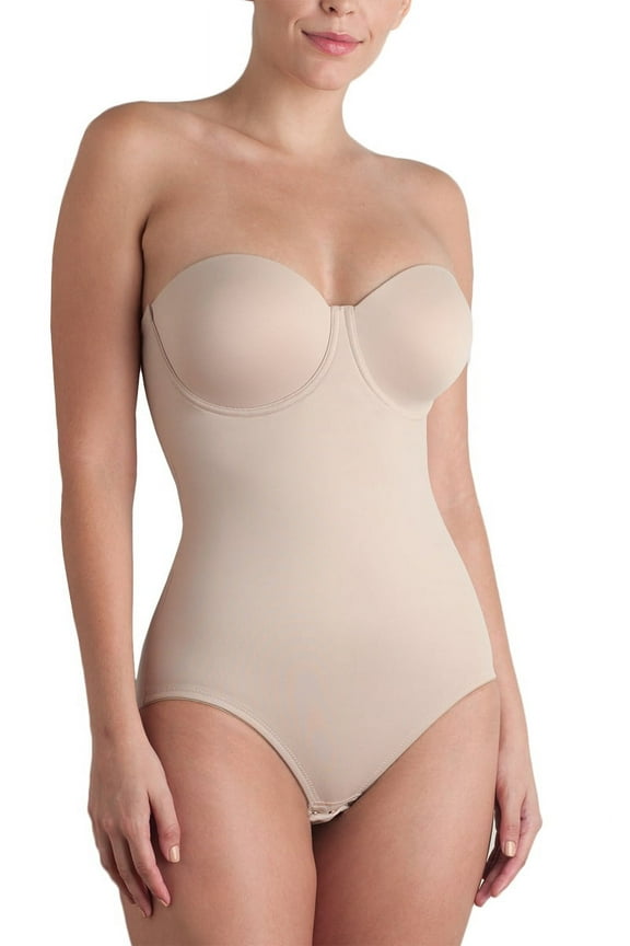 Women's TC Fine Intimates 4090 Shape Away Strapless Bodybriefer with Back Magic (Cupid Nude 36D)