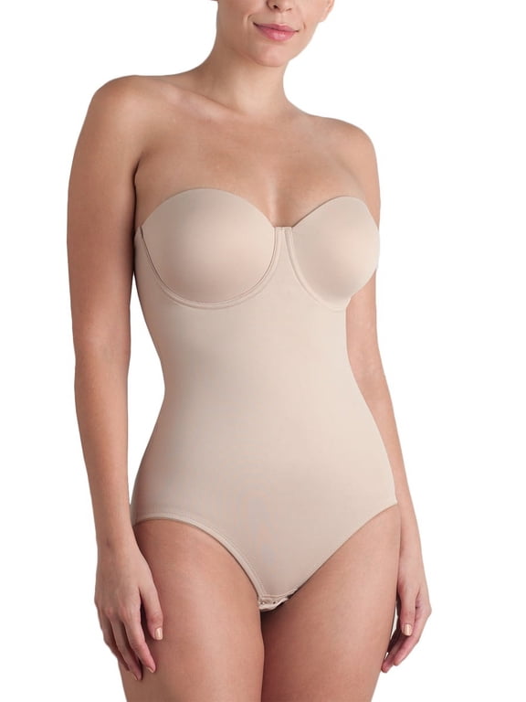 Women's TC Fine Intimates 4090 Shape Away Strapless Bodybriefer with Back Magic (Cupid Nude 40C)