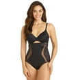 thumbnail image 1 of Women's TC Fine Intimates 4285 Middle Manager High Waist Shaping Brief (Black 2X), 1 of 3