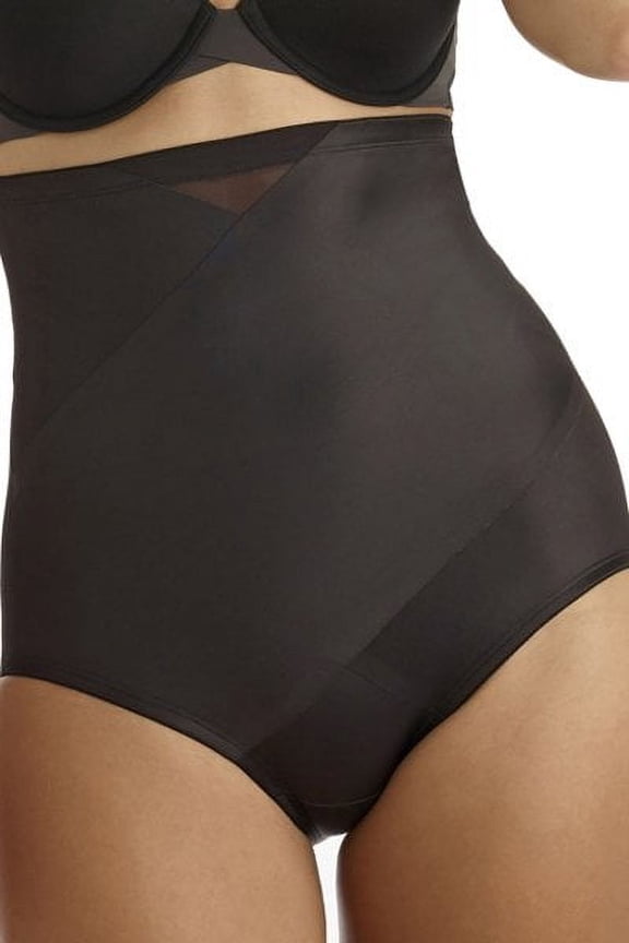 Women's TC Fine Intimates 4435 Tummy Tux High Waist Brief Panty (Black XL)