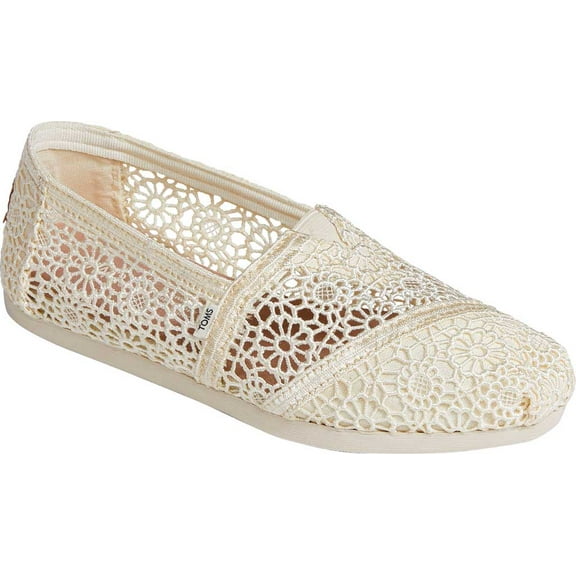 Women's TOMS Alpargata 3.0 Moroccan Crochet Slip On Shoe Natural Moroccan Crochet Fabric