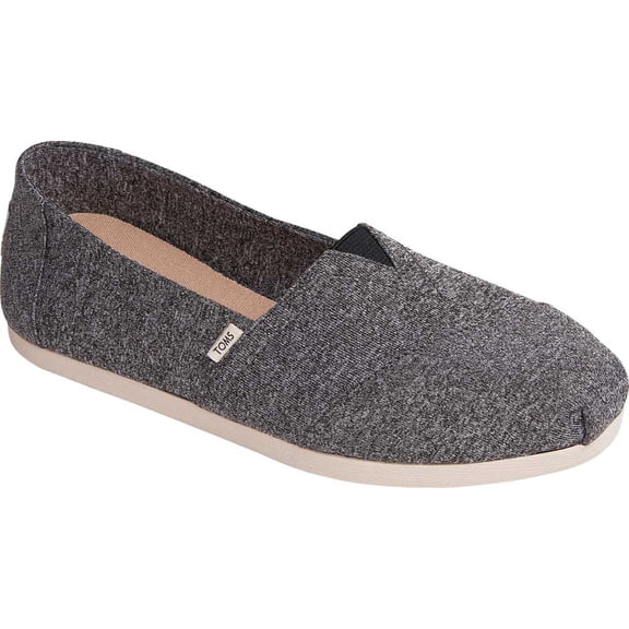 Women's TOMS Alpargata Repreve Melange Knit Slip On Black Knit Textile 6.5 M