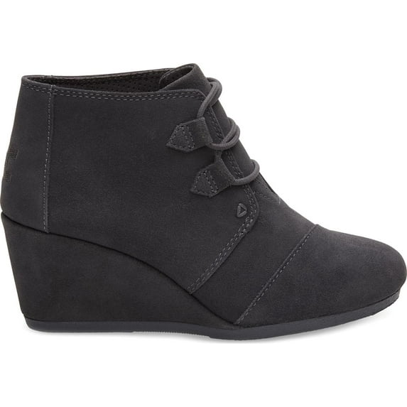 Women's TOMS Kala Desert Wedge Bootie Forged Iron Grey Suede 8 M