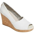 thumbnail image 1 of Women's TOMS Michelle Wedge Peep Toe Pump Natural Slubby Woven Cotton, 1 of 4