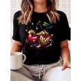 thumbnail image 1 of Women's TShirt Matching Fashion Cherry Print Casual Round Neck Short Sleeve Tops, 1 of 9