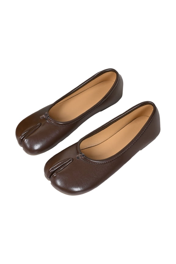 Women's Tabi Shoes Flats Split Toe Janpanese Ballet Flats Cute Black Bowknot Ballerina Shoes