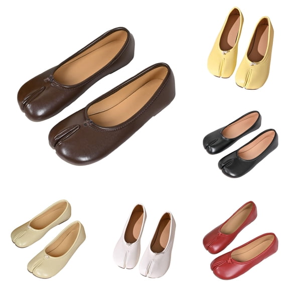 Women's Tabi Split-Toe Ballet Flat Low Heel Mesh Casual Shoes