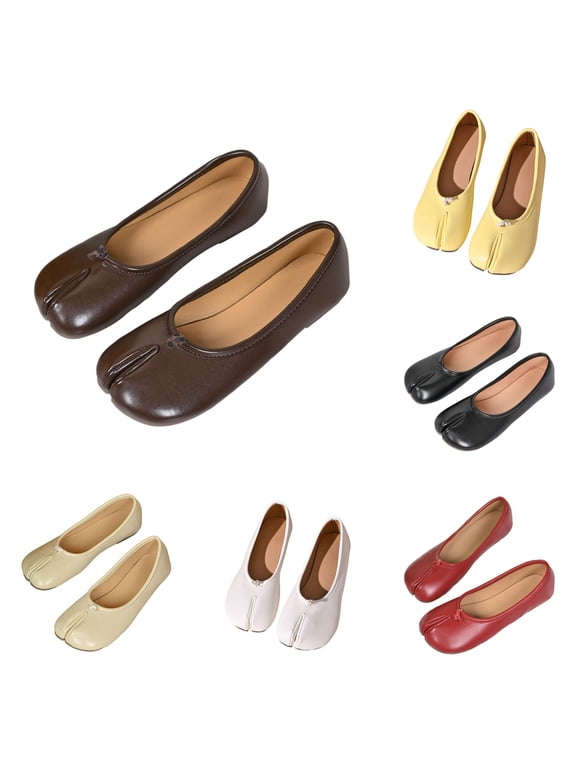 Women's Tabi Split-Toe Ballet Flat Low Heel Mesh Casual Shoes