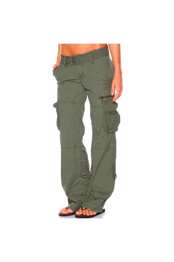 Women's Tactical Active Loose Multi-Pockets Cargo Pants Casual Combat Military Trouser