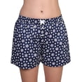 thumbnail image 1 of Women's Tagless 100% Cotton Prints Sleepwear Pajama Boxer Comfortable Bottom Shorts by Badger Smith (XL, Navy Floral), 1 of 5