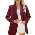 thumbnail image 1 of Women's Tailored Blazer Jacket Single Breasted Long Sleeve Lightweight Work Wear for Business Casual, 1 of 4