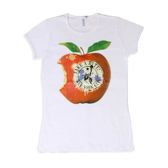 Women's Take A Bite New York City Shirt, White XL