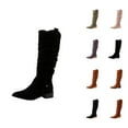 thumbnail image 1 of Women's Tall Knee High Boots, Warm Thick Sole Long Boots, Simple Round Toe Design for Fall Winter Fashion, 1 of 10