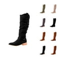 thumbnail image 1 of Women's Tall Knee High Boots, Warm Thick Sole Long Boots, Simple Round Toe Design for Fall Winter Fashion, 1 of 10