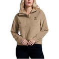 thumbnail image 1 of Women's Tan Lehigh Mountain Hawks Corduroy Half-Zip Sweatshirt, 1 of 1