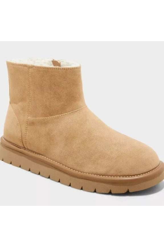 Womens Tan Suede Booties w/ Memory Foam Insole Size 11