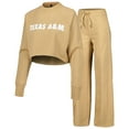 thumbnail image 1 of Women's Tan Texas A&M Aggies Raglan Cropped Sweatshirt & Sweatpants Set, 1 of 5