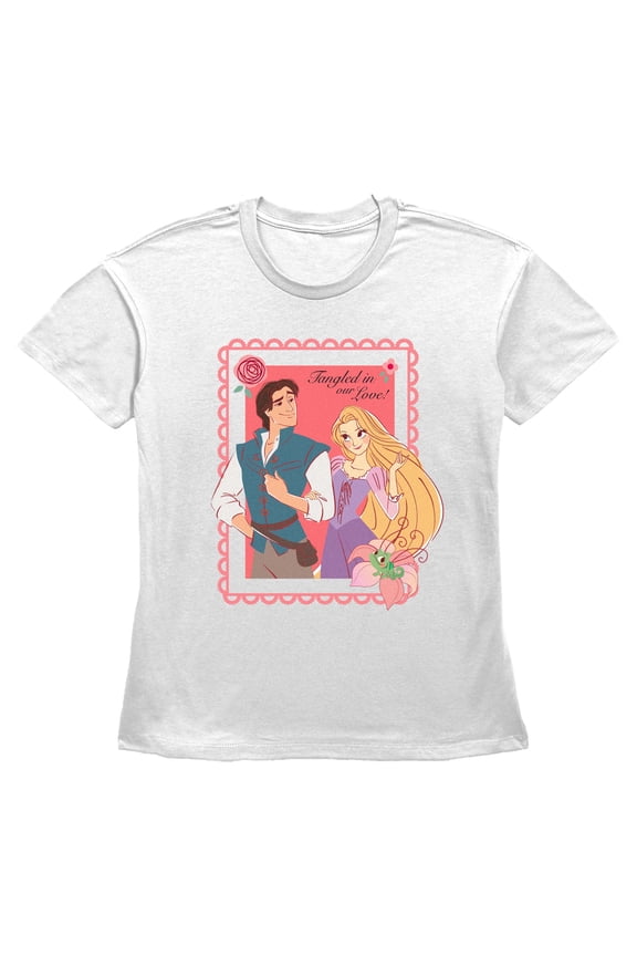 Women's Tangled Rapunzel and Flynn in Love Graphic T-Shirt