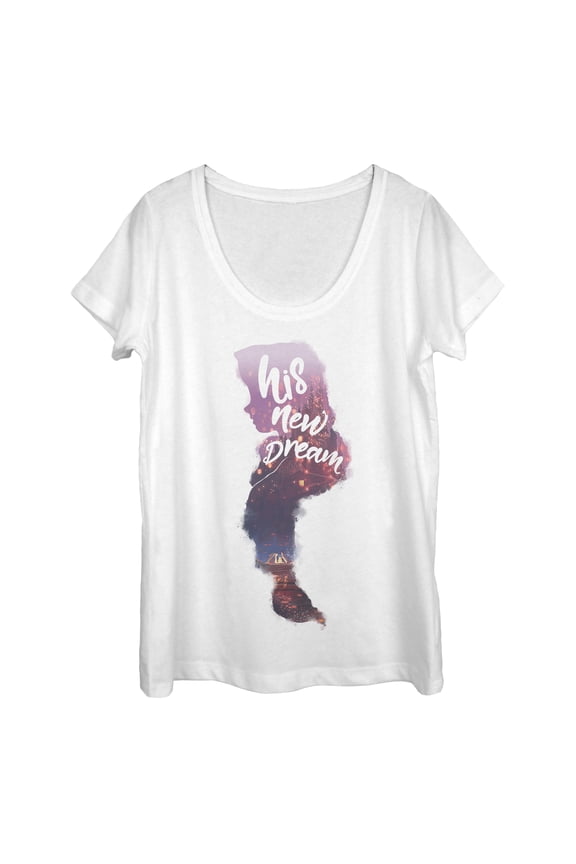 Women's Tangled Valentine Rapunzel Dream  Scoop Neck White Medium